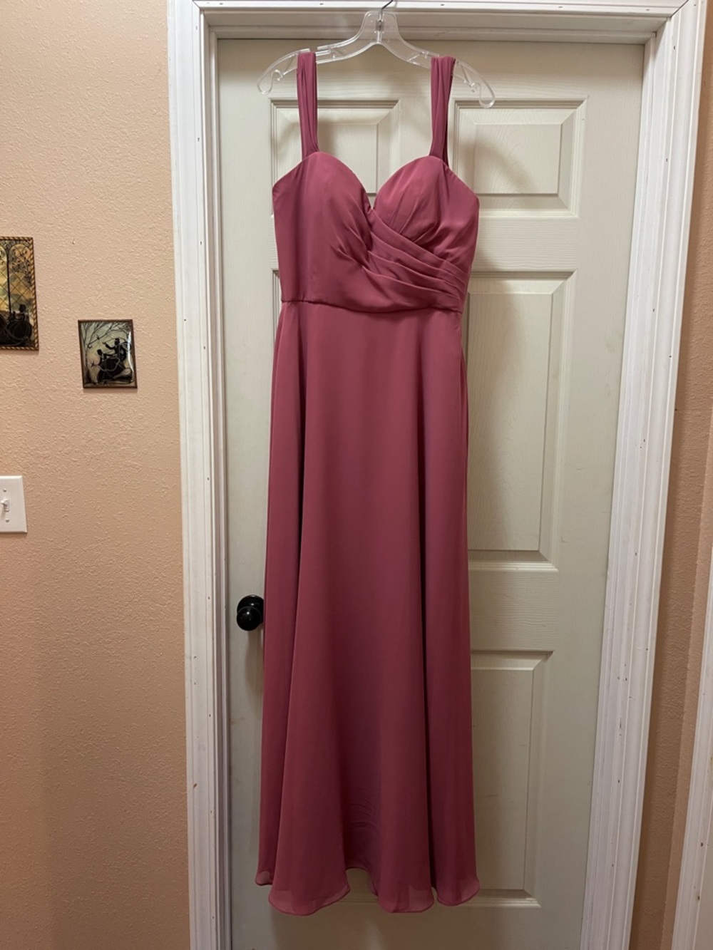 MoriLee Dusty Rose Ruched Sweetheart Maxi Dress